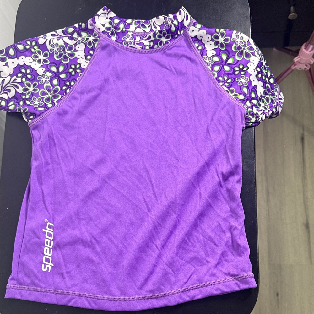 Speedo Purple Floral Swim Top